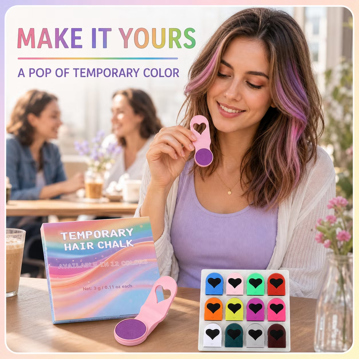 Temporary Hair Chalk Set for Girls
