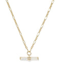 Bree Gold Beaded T Bar Short Pendant Necklace
