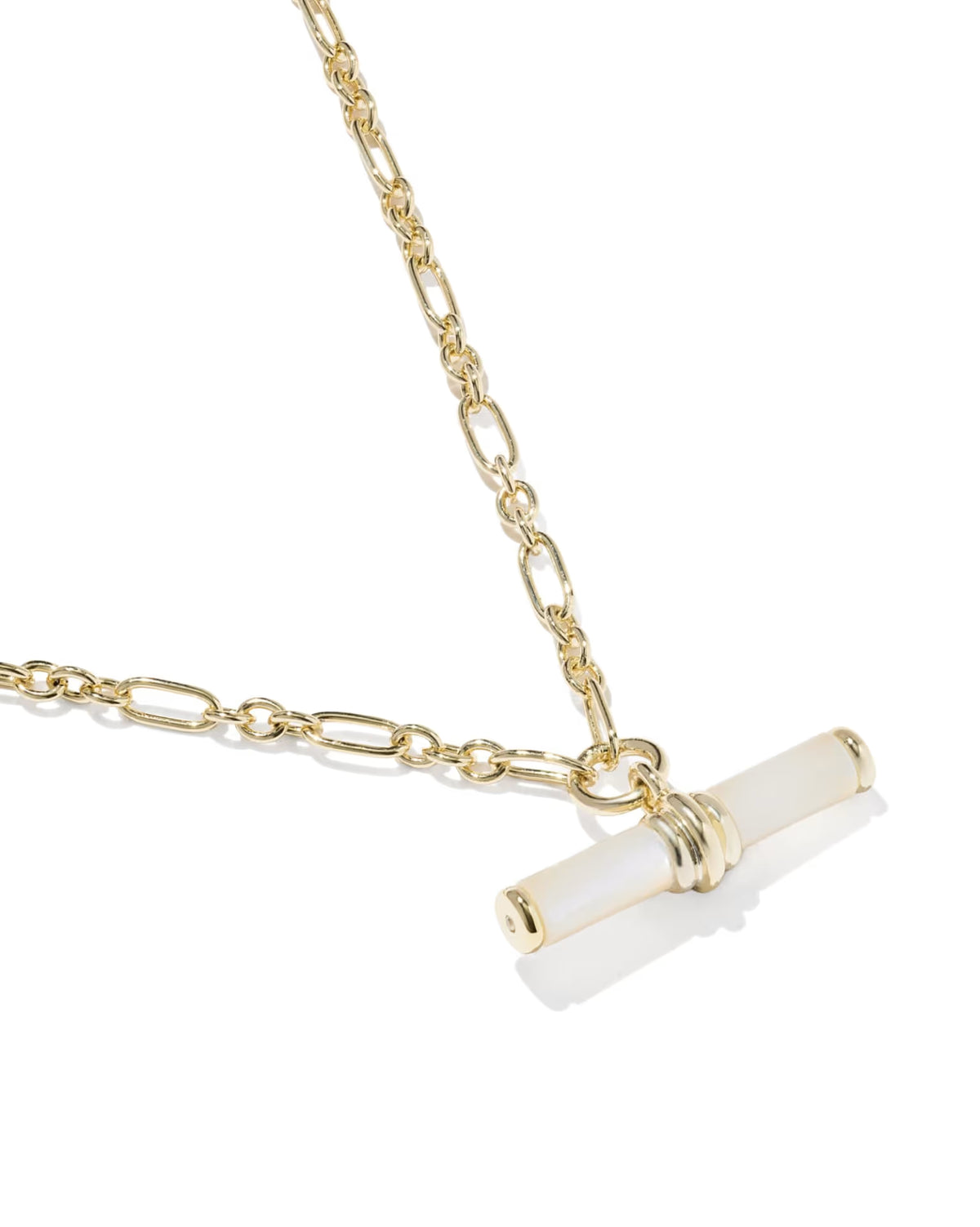 Bree Gold Beaded T Bar Short Pendant Necklace