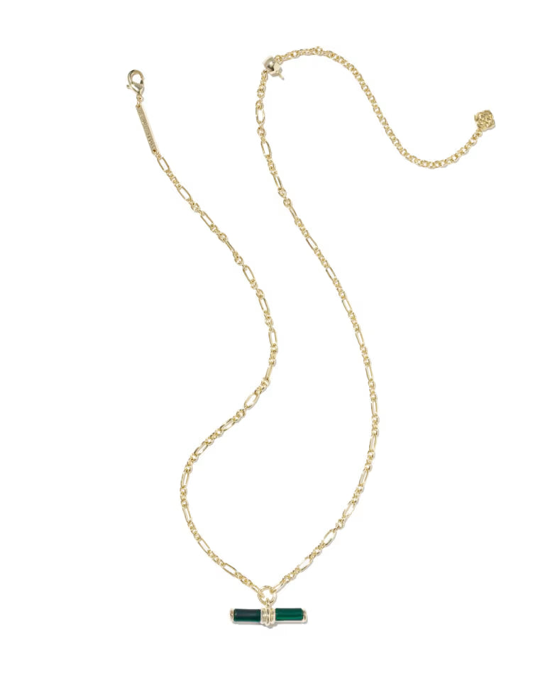 Bree Gold Beaded T Bar Short Pendant Necklace