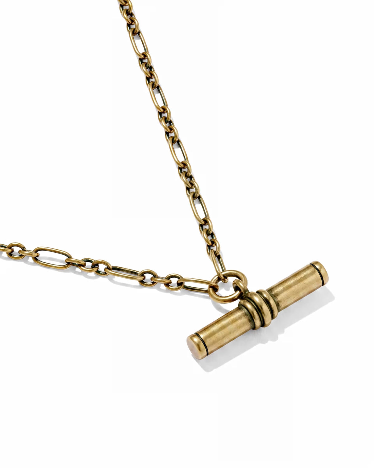 Bree Vintage Gold Metal T Bar Short Pendant Necklace