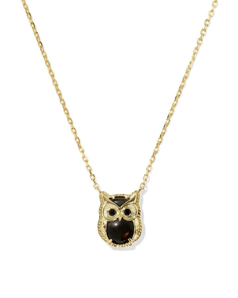 Owl Gold Short Pendant Necklace