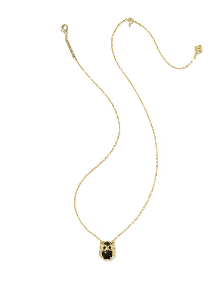 Owl Gold Short Pendant Necklace