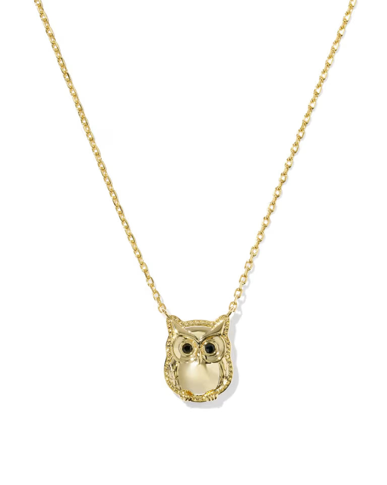 Owl Gold Short Pendant Necklace
