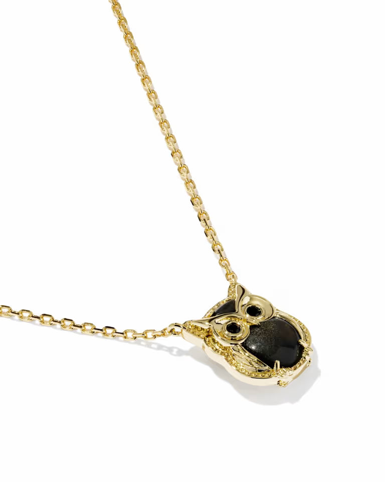 Owl Gold Short Pendant Necklace