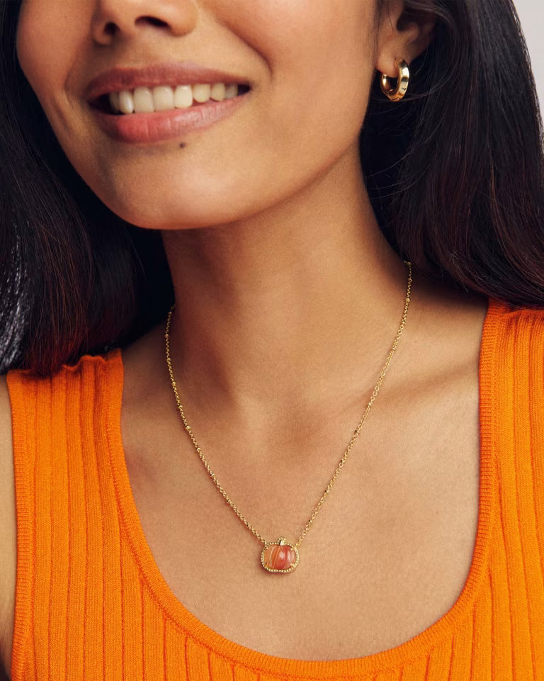 Pumpkin Gold Short Pendant Necklace