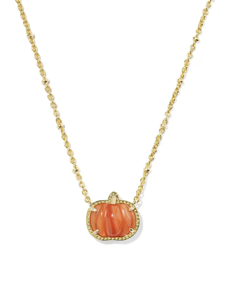 Pumpkin Gold Short Pendant Necklace