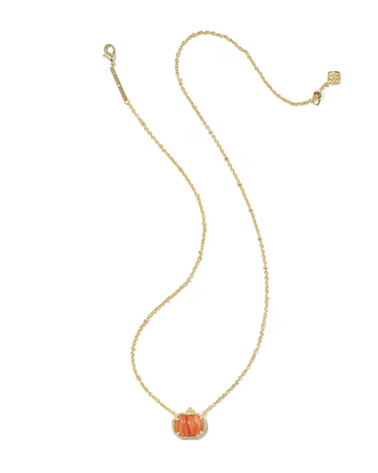 Pumpkin Gold Short Pendant Necklace