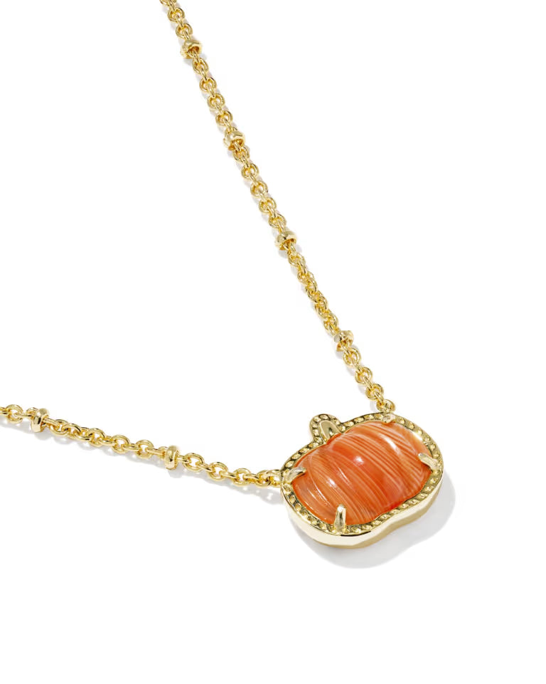 Pumpkin Gold Short Pendant Necklace